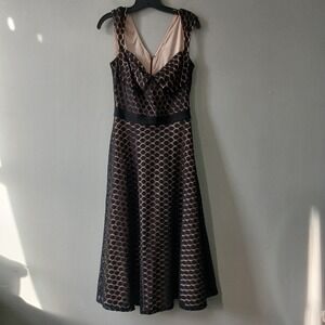 Bettie Page Queen of Pinups Dress Size 10 Crochet Sleeveless Lined Belted Zipper